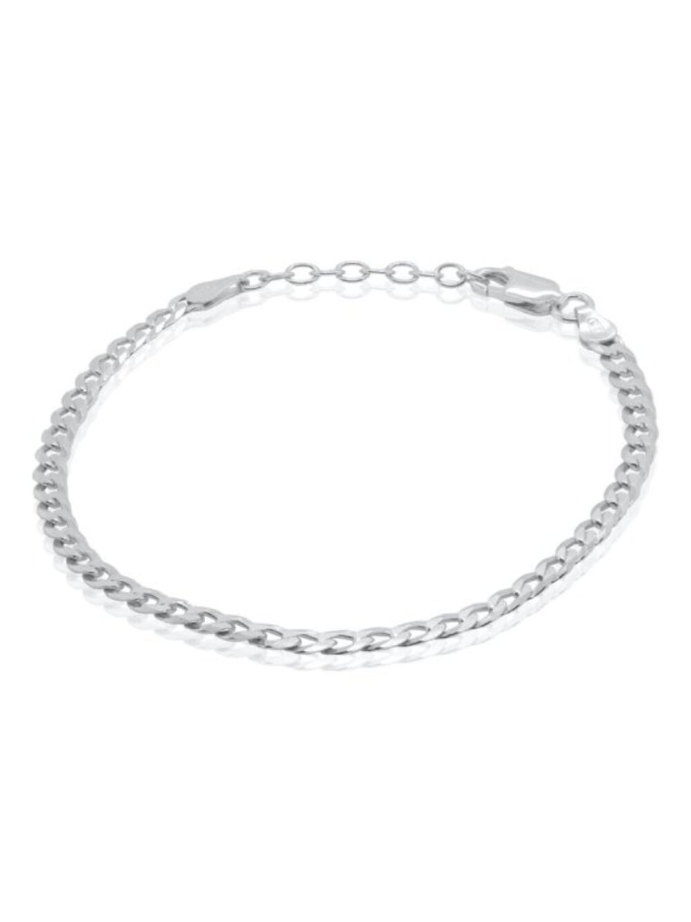 NWT Tori Flat Curb Chain Bracelet // Italian Rhodium Plated